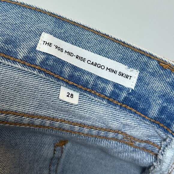 ARITZIA Denim Forum The '90s Cargo Mini Denim Skirt in Wash 7 Yrs Bleu Taboo - Picture 7 of 12